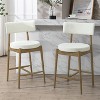 Vynxaria Mid Century Modern Counter Stools,Set of 2,Natural and Beige - 4 of 4