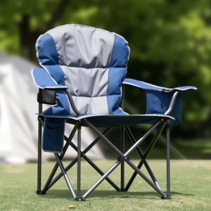 SEVOBAL Oversized Camping Folding Chair Heavy Duty Padded Chair with Cup Holder Storage Cooler Bag Portable for Outdoor, Blue, 38.98"*25.2"*19.29" - 1 of 4