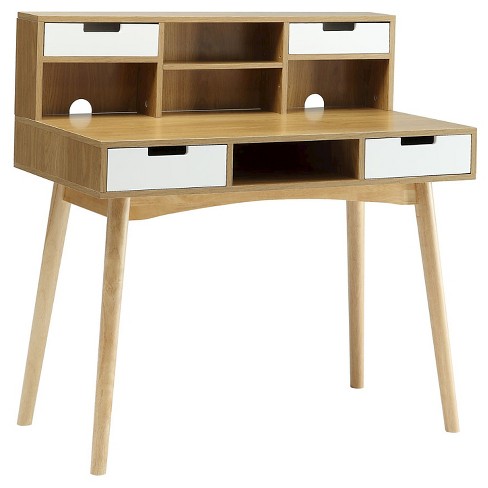 Oslo Writing Desk With Hutch Brown Johar Furniture Target