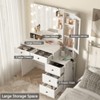 Makeup Vanity Desk with Lighted Mirror and Power Strip, 3 Lighting Modes - 3 of 4