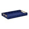 Cheung's Ausel Crinkled Gloss Pattern Tray with Gold Handles - Blue - 3 of 4