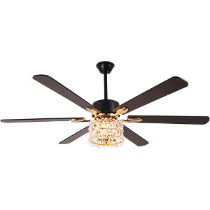 Bella Depot 65" Modern Large Crystal Ceiling Fan - 1 of 4