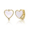 Guili Adorable 14k Gold-Plated Mother of Pearl Heart Earrings for Kids - 2 of 4