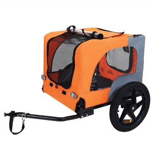 XINGHANZHENXUAN Pet Bike Trailer Dog Cart for Bicycle for Small and Medium Pets, Folding Cart Frame, Non-Slip Floor, Internal Leash - 1 of 4
