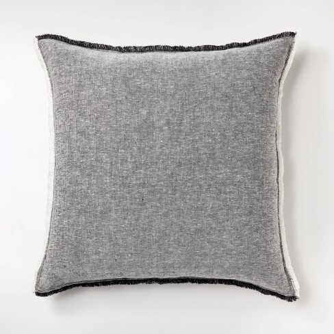 Woven Boucle Square Throw Pillow with Exposed Zipper Neutral - Threshold™