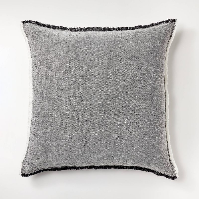 Oversized Reversible Linen Square Throw Pillow with Frayed Edges - Threshold™ designed with Studio McGee, 1 of 11