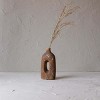 Textured Glaze with Center Hole Vase Rust Stoneware by Foreside Home & Garden - 2 of 4