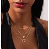 14K Gold Plated Initial Necklace, Layered Heart & A-Z Letter Personalized Gift for Women - 3 of 4