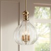 Possini Euro Design Houten Soft Gold Mini Pendant Chandelier 11 1/2" Wide Modern Fluted Clear Glass 3-Light Fixture for Dining Room Kitchen Island - 2 of 4