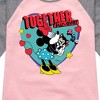 Girls' - Disney - Together Fur Ever Minnie Figaro Shirt Tail Raglan Graphic T-shirt - 2 of 4