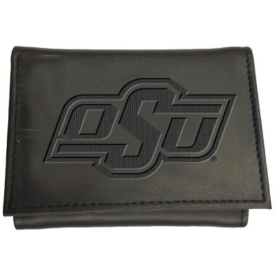 Evergreen NCAA Oklahoma State Cowboys Black Leather Trifold Wallet Officially Licensed with Gift Box