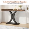 Lirago 40" Console Table Narrow Entryway Foyer Table Geometric Base Modern Industrial Style Brown - 3 of 4