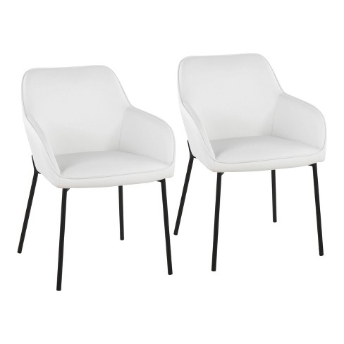 Set Of 2 Daniella Velvet steel Dining Chairs Black white