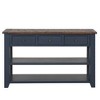 Hostack 48'' Solid Wood Top Console Table with 3 Storage Drawers and 2 Shelves, Blue - 2 of 4
