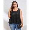 Sequin Tops Plus Size Glitter Tank Top Sleeveless Sparkle Shimmer Shirt Tops Camisole Vest - 4 of 4