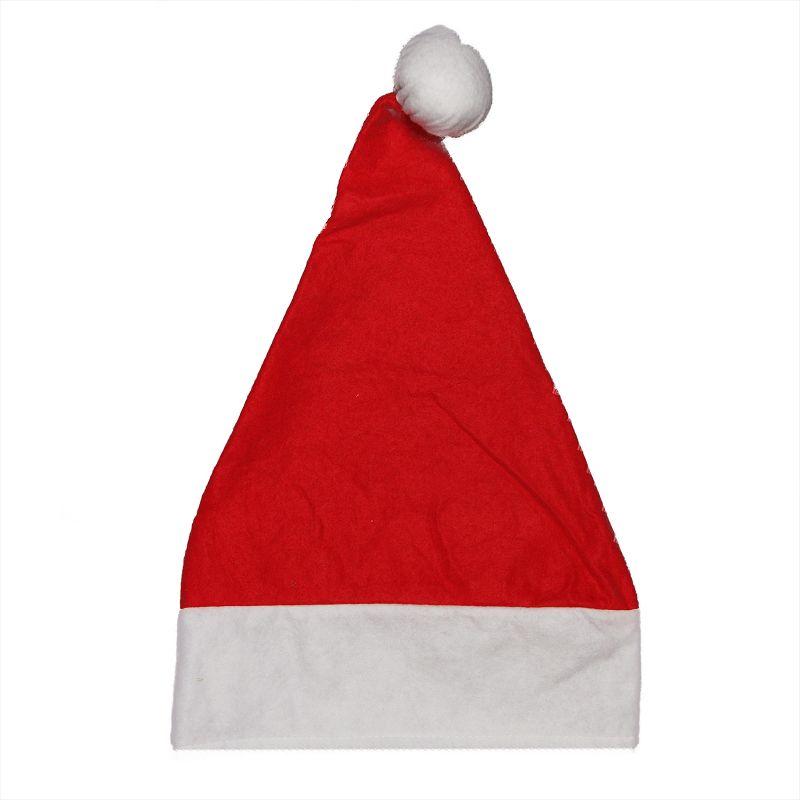 Northlight Red and White Traditional Unisex Adult Christmas Santa Hat Costume Accessory - One Size, 1 of 4