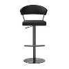 Cosmo Performance Vegan Leather on Black Steel Barstool in Black - 3 of 4