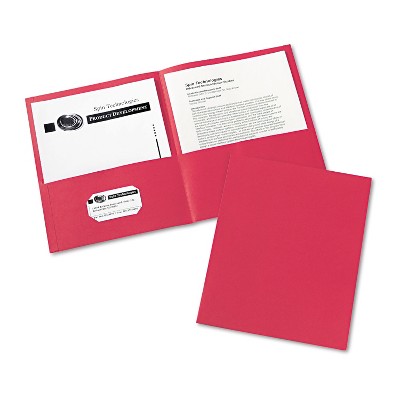 Avery Two-Pocket Folder 40-Sheet Capacity Red 25/Box 47989