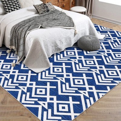 Garvee Washable Modern Area Rug,Soft Moroccan Geometric Rugs,Ultra-Thin Low Pile Large Carpet,Stain Resistant