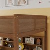 Sapphtopaz Wood Queen Size Bunk Bed with Charge Station&Built-in Storage Cabinet,Bed Frame with Ladder&Guardrail,Space-Saving Bed for Kids&Teen - 4 of 4