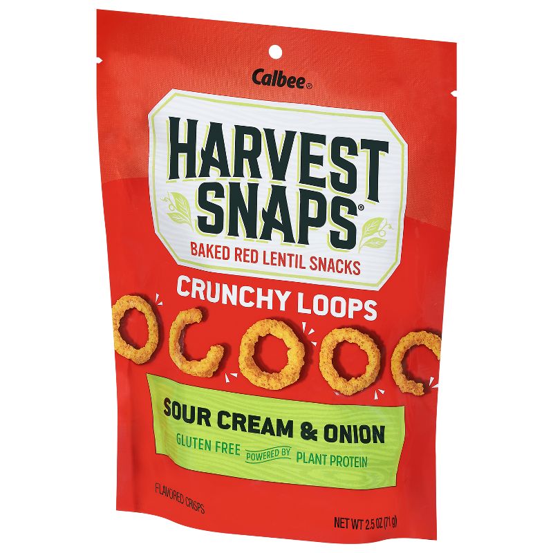 Harvest Snaps Crunchy Loops Sour Cream &#38; Onion Baked Red Lentil Snacks - 2.5oz, 5 of 10