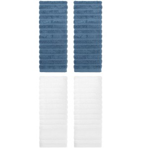 Unique Bargains Bathroom Cotton Stripe Pattern Soft Comfortable Hand Towels 4 Pcs 14" x 30" - 1 of 4