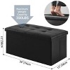 Itopfox Folding Storage Ottoman Bench with Faux Leather Seat, 85L Hidden Storage for Living Room, Bedroom, Hallway, Supports 350lbs - 2 of 4
