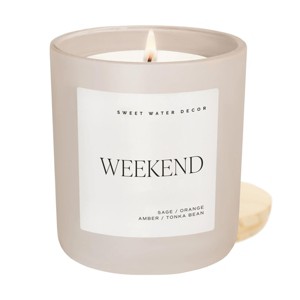 Sweet Water Decor Weekend 15oz Tan Matte Jar Soy Candle - 1 of 4