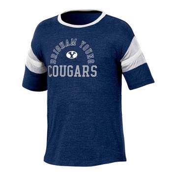 NCAA BYU Cougars Girls' Short Sleeve Striped Shirt