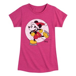 Girls' - Disney - Mickey Skating Fitted Short Sleeve Graphic T-Shirt - 1 of 4