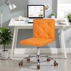 VECELO PU Leather Armless Office Chair, Adjustable Height & 360° Rolling Swivel for Home or Office - 3 of 4