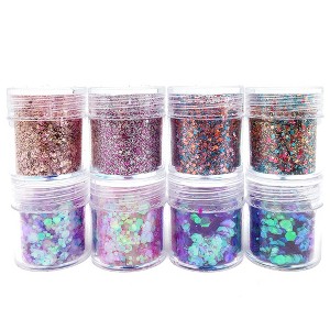 Wrapables Chunky Glitter for Hair Face Makeup Nail Art Decoration (8 Colors) - 1 of 4