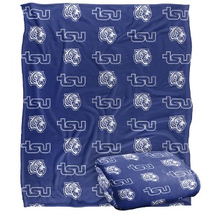 Tennessee State University Logo Pattern Silky Touch Blanket White 50x60 - 1 of 4