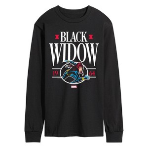 Men's - Marvel - Black Widow Collegiate Long Sleeve Graphic T-Shirt - 1 of 4