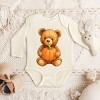 Watercolor Pumpkin Bear - Baby Long Sleeve Bodysuit - 3 of 3