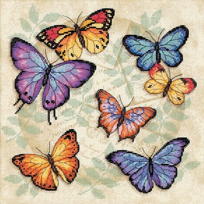 Dimensions Counted Cross Stitch Kit 11"X11"-Butterfly Profusion