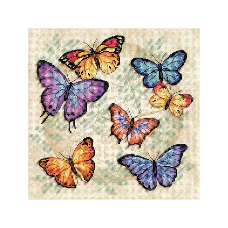 Dimensions Counted Cross Stitch Kit 11"X11"-Butterfly Profusion (14 Count), 1 of 2