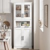 Bathroom Cabinet, Freestanding Storage Cabinet with Glass Doors and Adjustable Shelves and Drawers, 67" Tall Cabinet for Kitchen, Pantry - 3 of 4