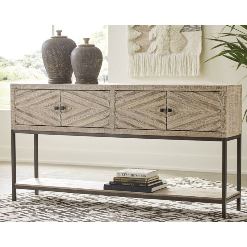 Roanley Sofa/Console Table Distressed Brown - Signature Design by Ashley, 2 of 11