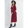 Hello Miz Women's Ribbed Long Sleeve Scoop Neck Maternity Midi Dress - 2 of 4