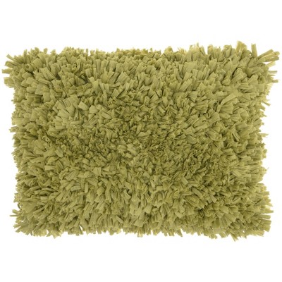 14"x20" Oversize Shag Chindi Short Cut Lumbar Throw Pillow Lime - Mina Victory