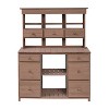 Lorna Wooden Pitch Roof Patio Storage Sheds, Garden Potting Bench Table with Multiple Drawers and Shelves, Outdoor Furniture - Maison Boucle - 2 of 4