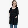 Anna-Kaci Women's Oversized V-Neck Fleece Tunic Sweater Long Sleeve Cozy Top - 4 of 4