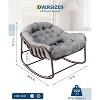 Outdoor Papasan Rocking Chair, Wicker Lounge Chair with Cushion & Metal Frame, Rattan Egg Rocker for Patio Balcony Bedroom - 2 of 4