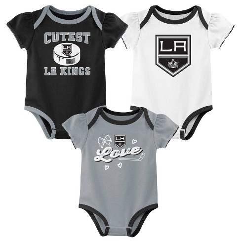NHL Los Angeles Kings Infant Girls' 3pk Bodysuit - 0-3M