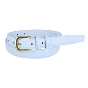 CTM Women's Leather Adjustable Belt with Statement Buckle - 1 of 4