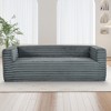 VYNXARIA 89 inch Modern Corduroy Couch, 3 Seats Plush Sofa with Squared Arm,Luxury Comfy Seat Super Soft Couches,Gray - 2 of 4