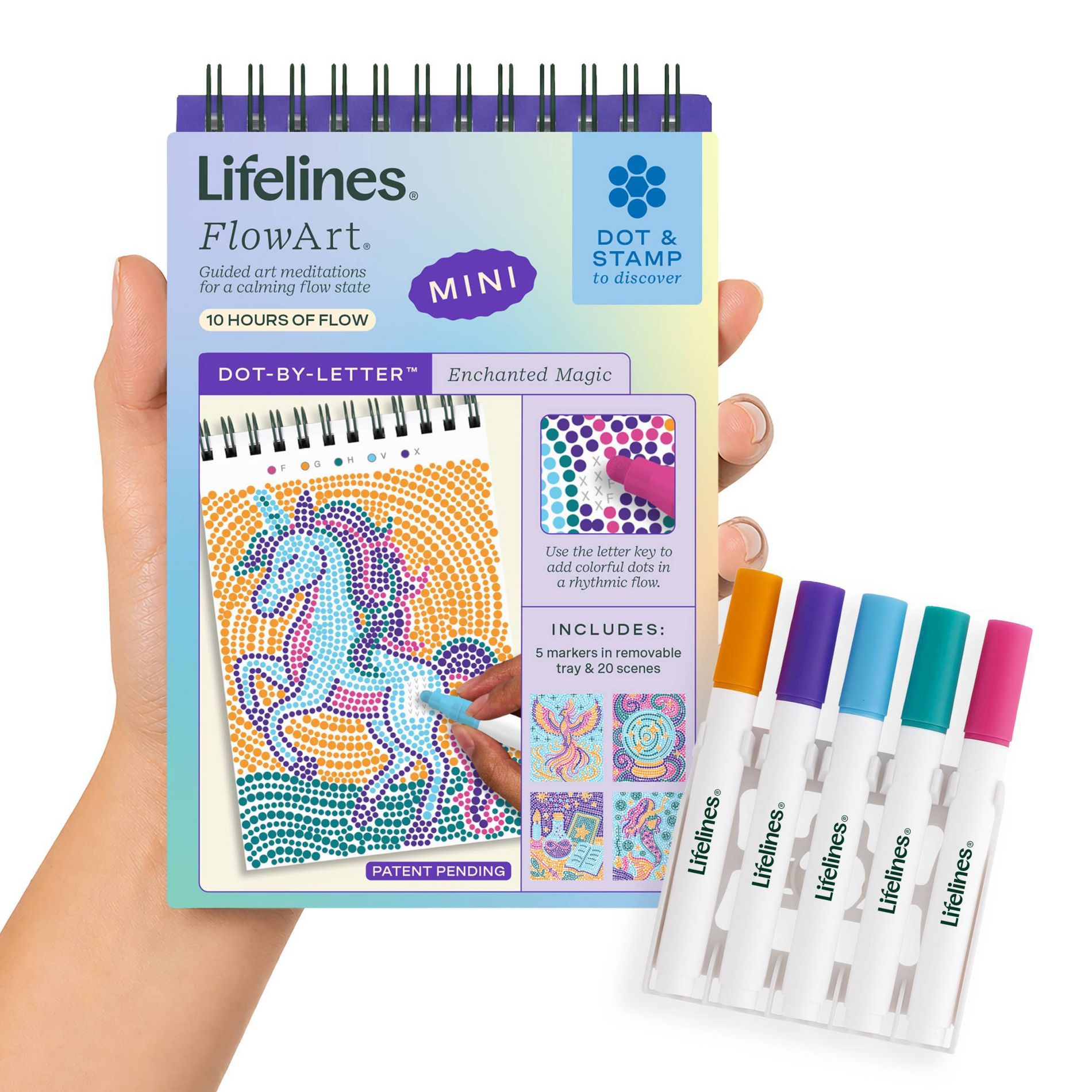 Lifelines FlowArt Mini 1"x4" Enchanted Magic Coloring Activity Book