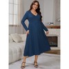INSPIRE CHIC Women's Maternity Dresses Button Pleated Long Sleeve Photoshoot Baby Shower Pregnancy Maxi Dress - 2 of 4