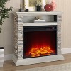 Festivo 32" Faux Stone Freestanding Electric Fireplace Light Gray - 2 of 4